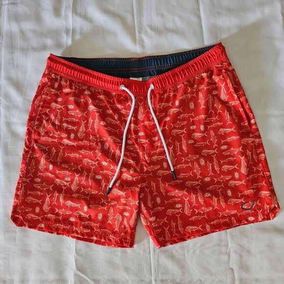 Reel Life Men's Orange Drawstring Waist Swim Trunks 6" Volley Short Size XL - Picture 6 of 14